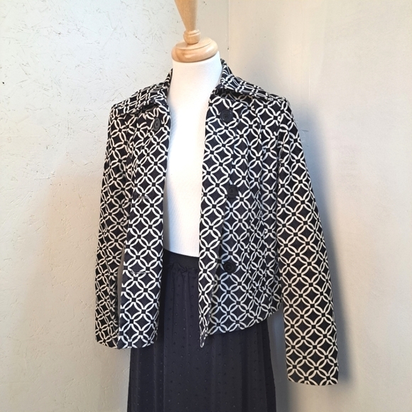 MICHAEL Michael Kors Jackets & Blazers - Micheal kors | Black & White blazer jacket with button details*stained neck